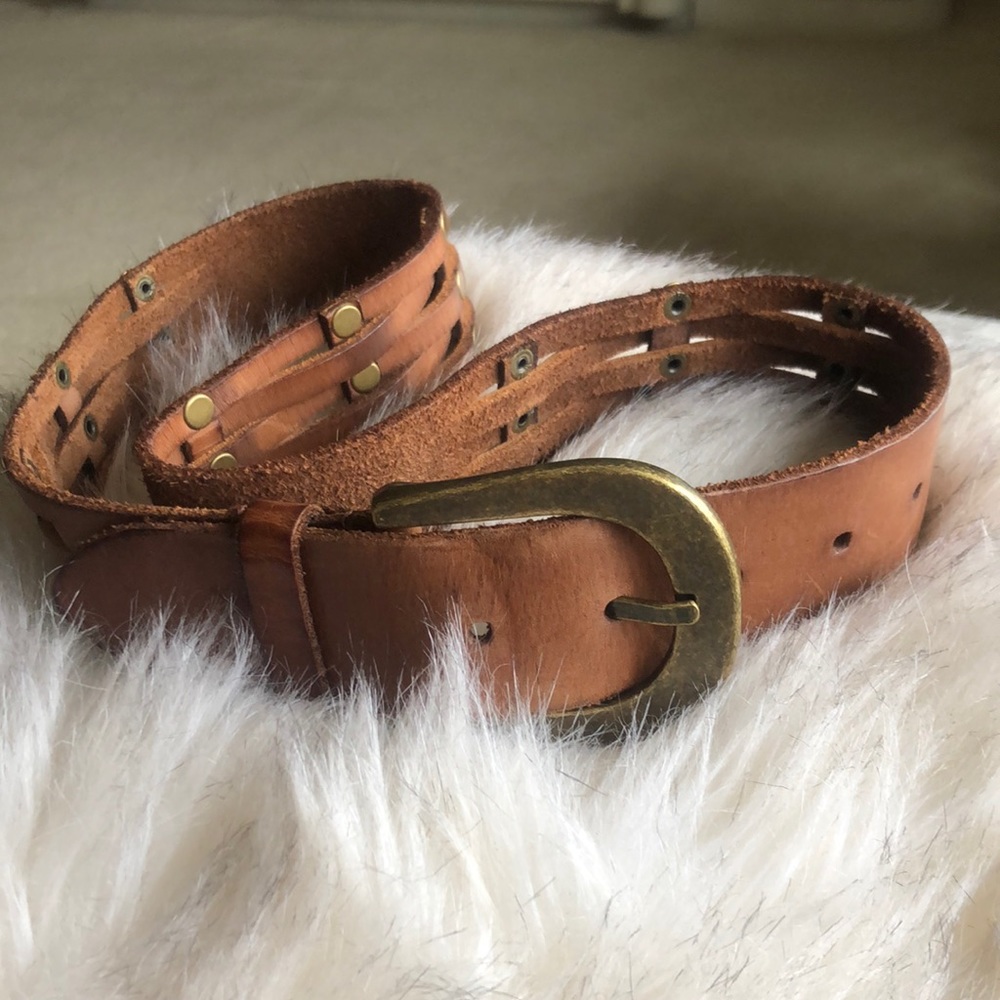 Vintage Olga Santini genuine leather belt S